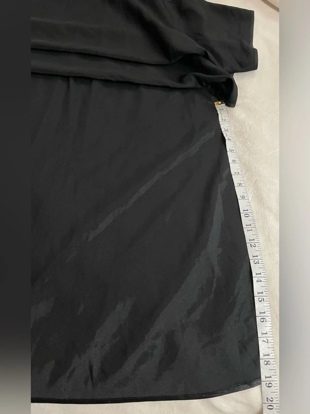 International Concepts Satin Like Lace-Trim Slip Long Nightgown Black Size M NWT